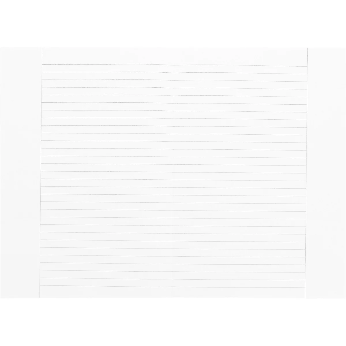 Une feuille de papier blanc avec de fines lignes horizontales et une large marge des deux côtés.