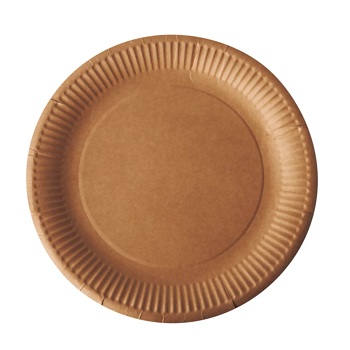 Papieren borden Papstar Pure, wegwerp, rond, Ø 230 mm, voedselveilig, FSC®-gecertificeerd &amp; composteerbaar, bruin, 5 x 100 stuks