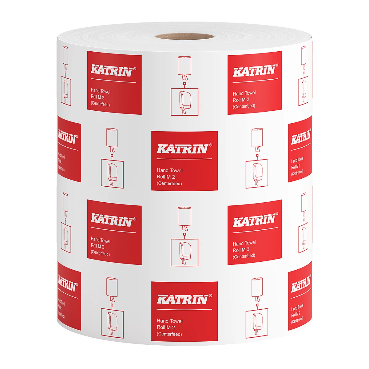 Een wit papieren handdoekje dat uit een rol wordt getrokken.