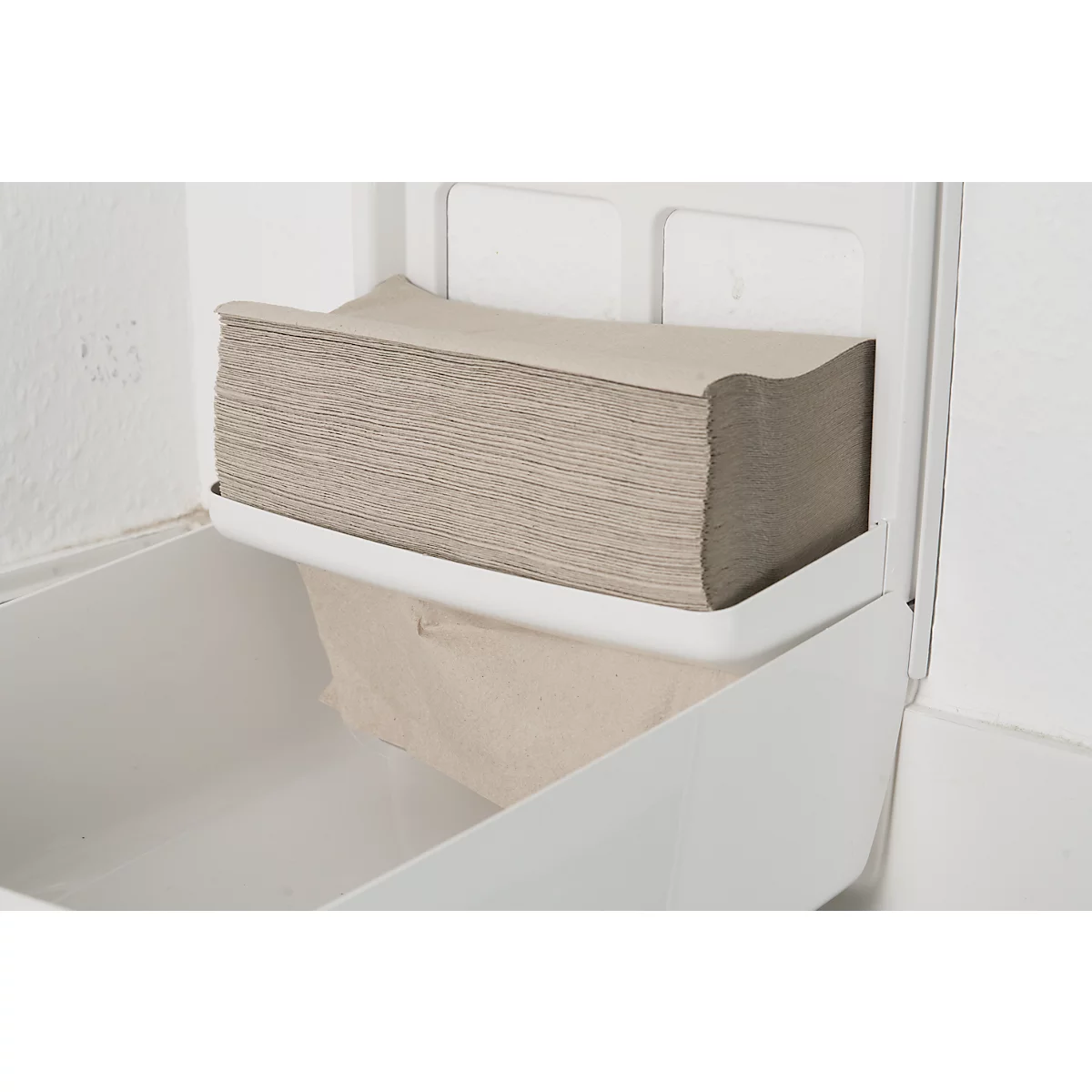 Papieren handdoeken - L 250 x B 230 mm - zigzagvouwen - 1-laag - 5000 vellen - naturel - ons merk Schäfer Shop Pure