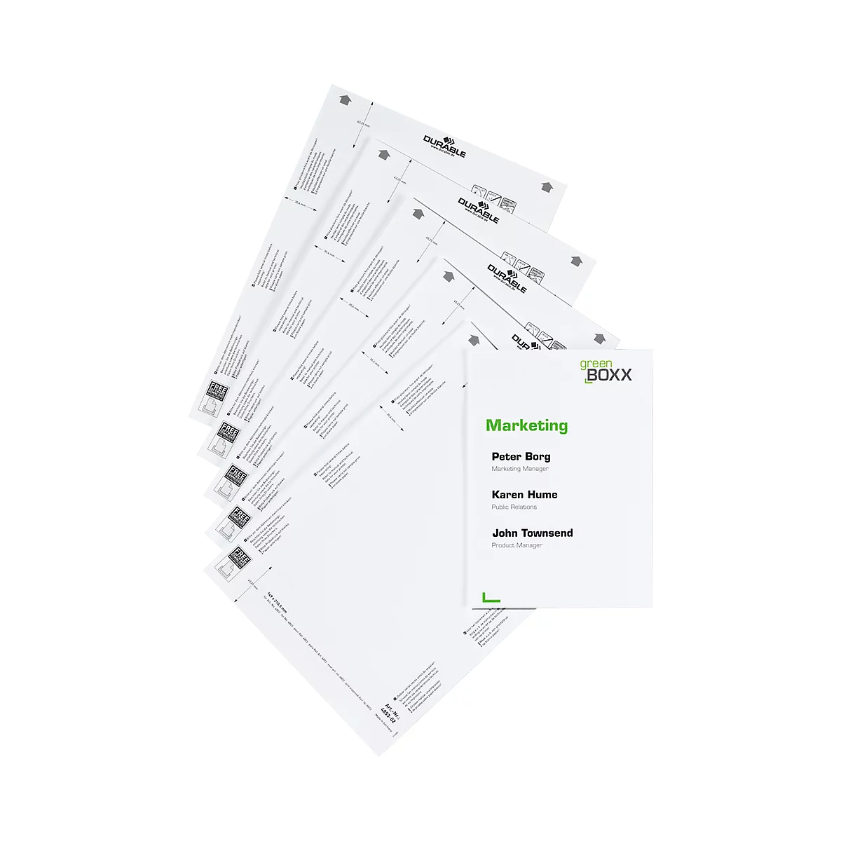 Papieren inserts, voor 149 x 210 mm (A5), 10 borden