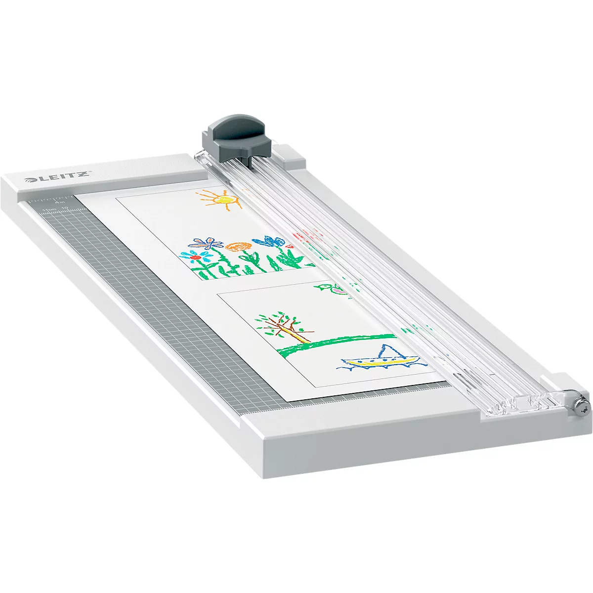 Papierschneider Leitz Precision Home A4, bis A4, bis 8 Blatt, Papierklemme, Ableselineal, Stahl und Kunststoff