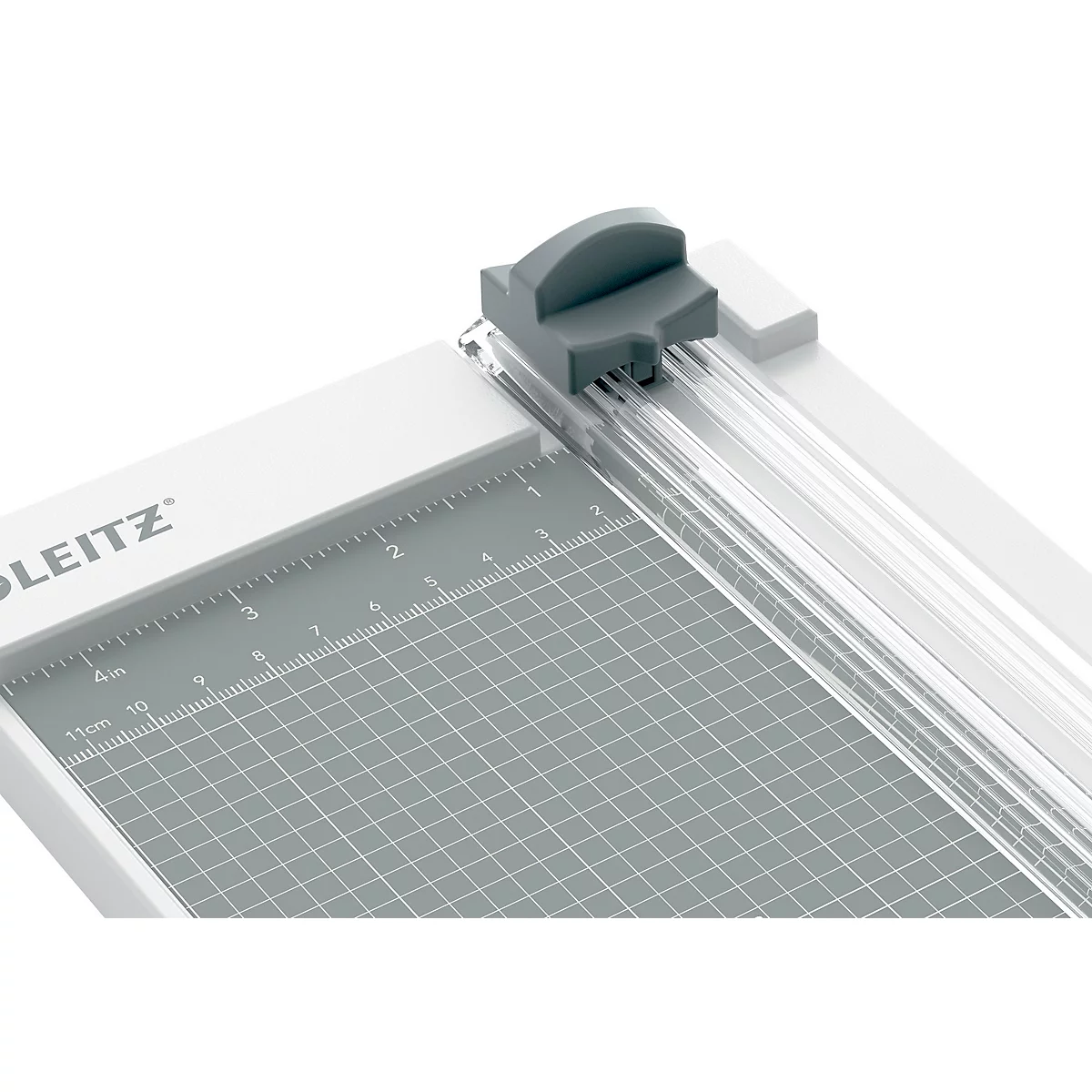 Papierschneider Leitz Precision Home A4, bis A4, bis 8 Blatt, Papierklemme, Ableselineal, Stahl und Kunststoff