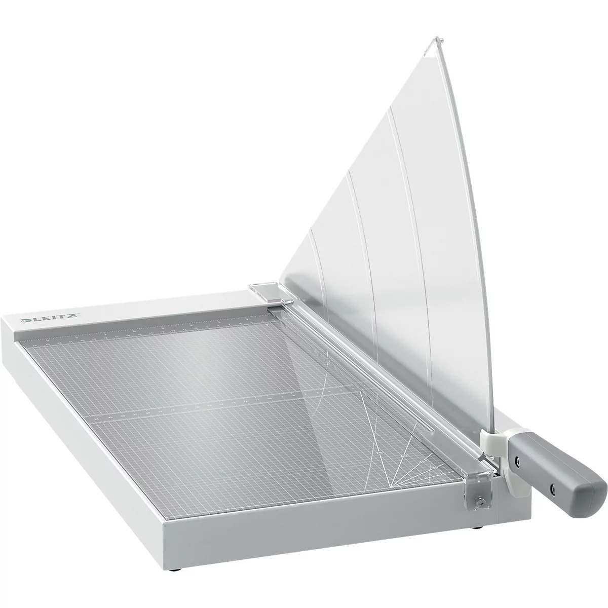Papierschneider Leitz Precision Office A3, bis A3, bis 15 Blatt, beleuchtete Schneidkante, Ableselineal, Klingenschutz, Edelstahl und Glas