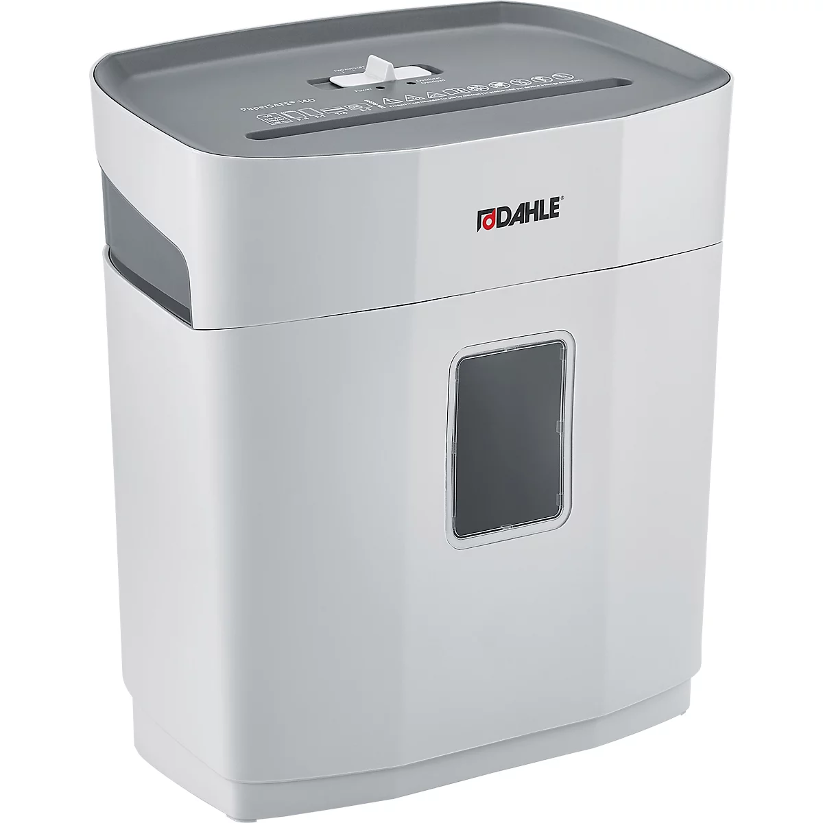 Papiervernietiger Dahle PaperSAFE 140, snijdkorrel 5 x 18 mm, P-4, 12 l, snijcapaciteit 10 vel, B 347 x D 217 x H 366 mm