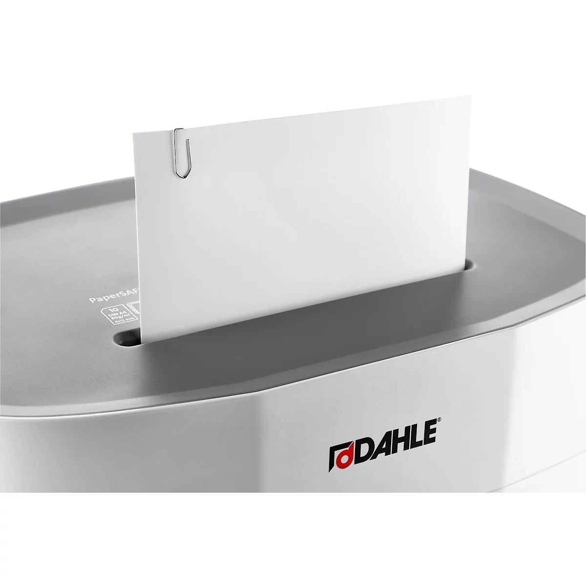 Papiervernietiger Dahle PaperSAFE® 240, snijdkorrel 4 x 12 mm, P-4, 25 l, snijcapaciteit 1-10 vel, met rollen, grijs