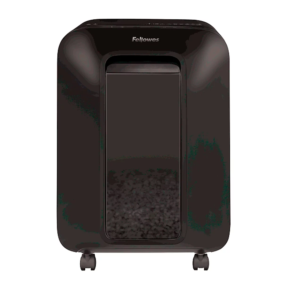 Papiervernietiger Fellowes® Powershred LX 200, deeltjesversnipperaar 4 x 12 mm, P-4, 22 l, snijcapaciteit 12 vel, met rollen, zwart