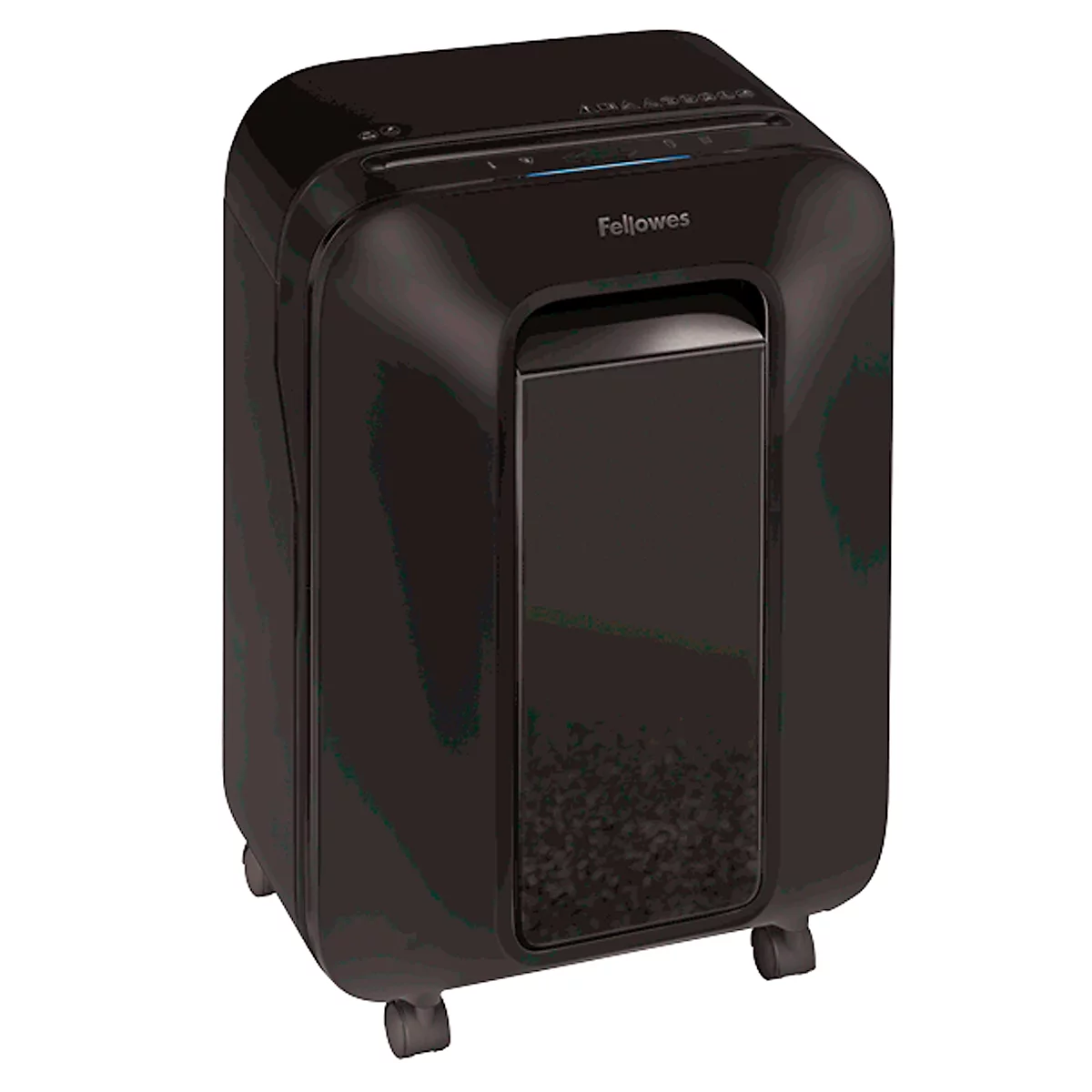 Papiervernietiger Fellowes® Powershred LX 200, deeltjesversnipperaar 4 x 12 mm, P-4, 22 l, snijcapaciteit 12 vel, met rollen, zwart