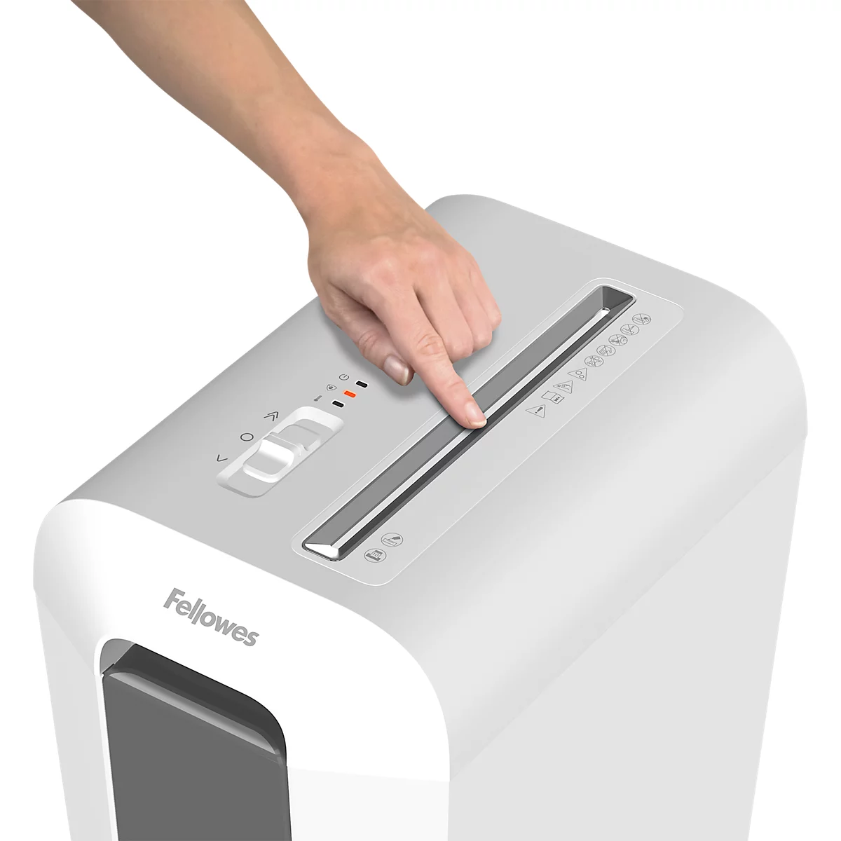 Papiervernietiger Fellowes® Powershred LX 65, deeltjes snijden 4 x 40 mm, P-4, 22 l, 10 vel snijcapaciteit, wit
