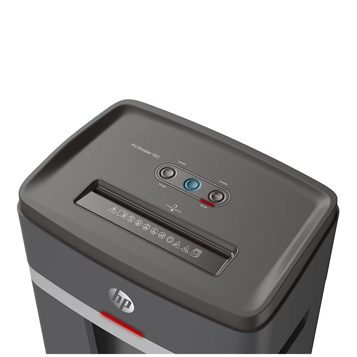 Papiervernietiger HP Pro 18CC, deeltjesversnipperaar 4 x 35 mm, P-4, 25 l, snijcapaciteit 18 vel