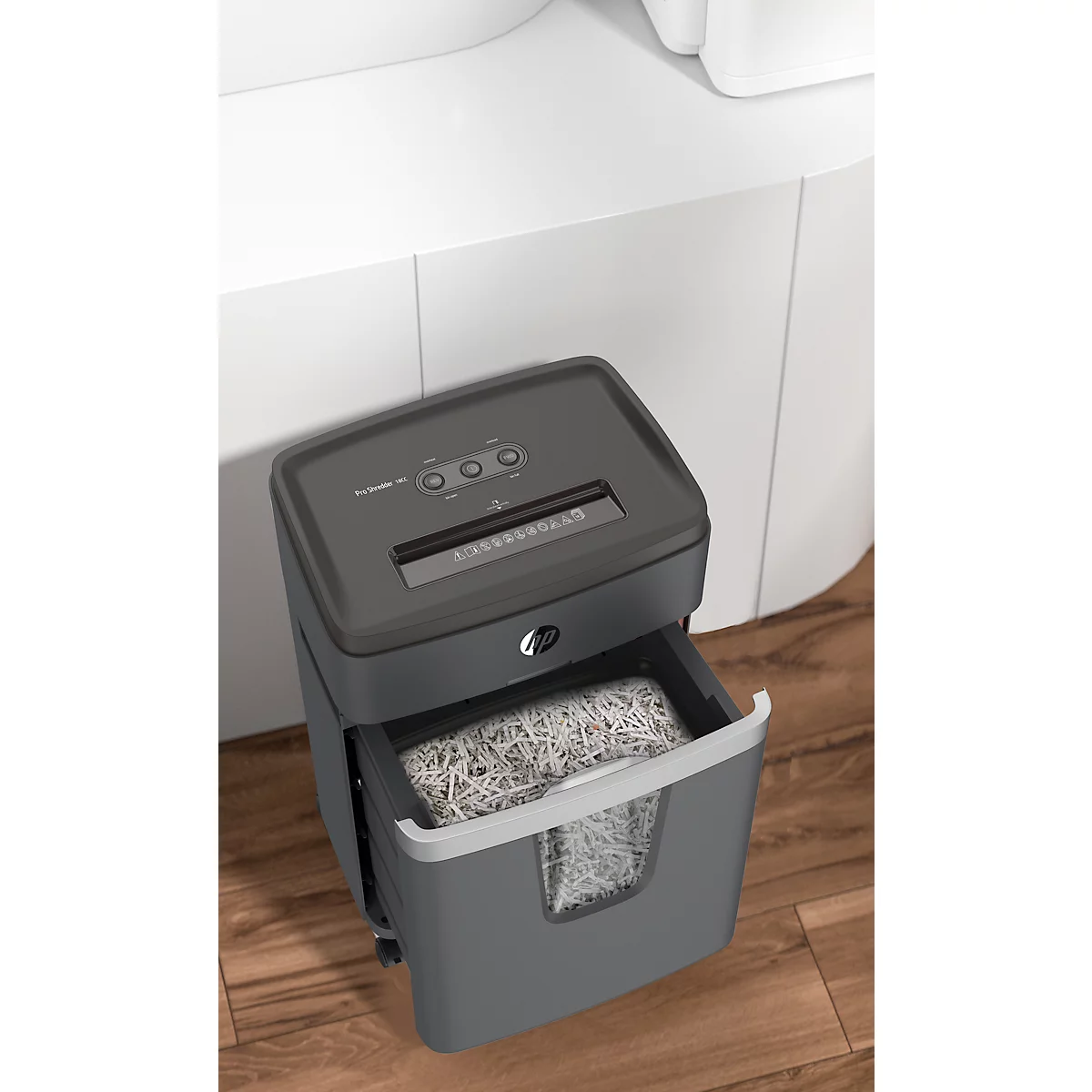 Papiervernietiger HP Pro 18CC, deeltjesversnipperaar 4 x 35 mm, P-4, 25 l, snijcapaciteit 18 vel