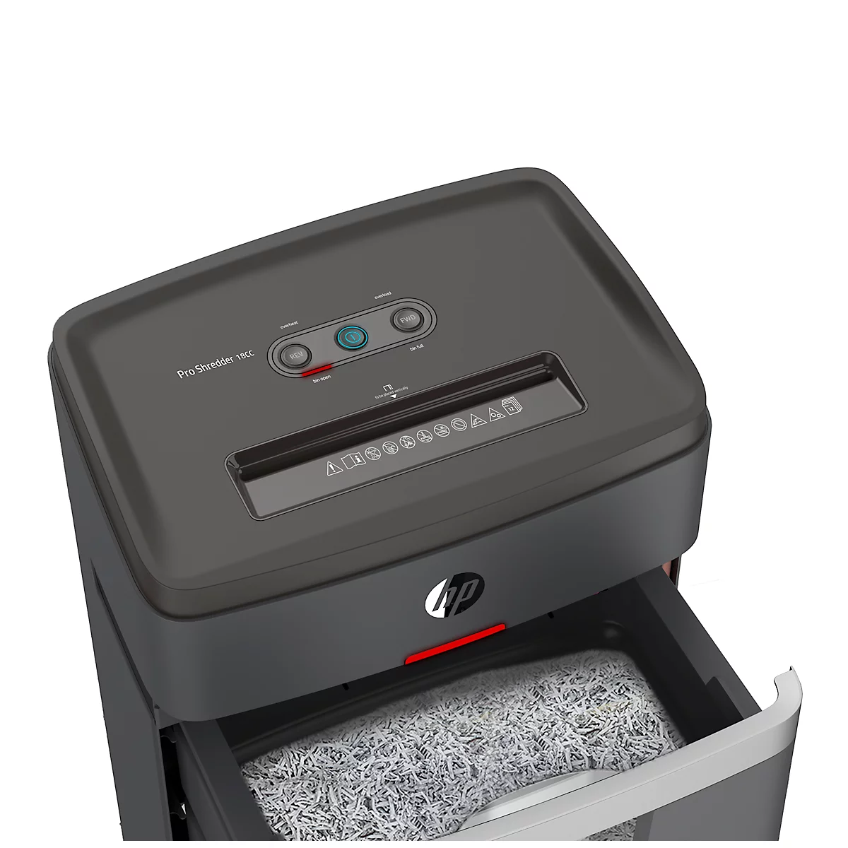Papiervernietiger HP Pro 18CC, deeltjesversnipperaar 4 x 35 mm, P-4, 25 l, snijcapaciteit 18 vel