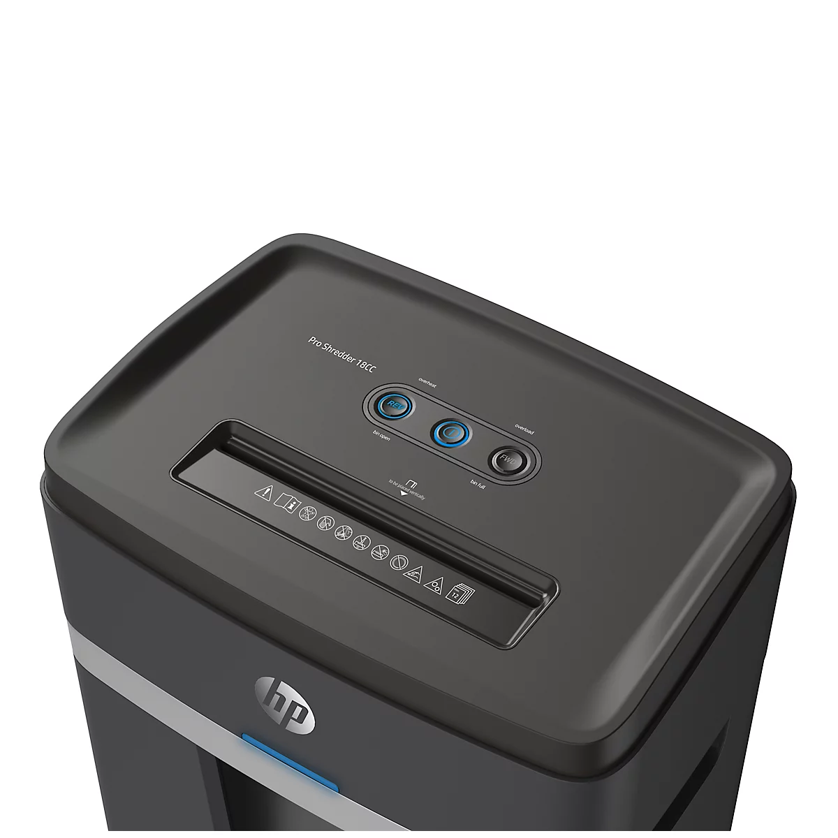Papiervernietiger HP Pro 18CC, deeltjesversnipperaar 4 x 35 mm, P-4, 25 l, snijcapaciteit 18 vel