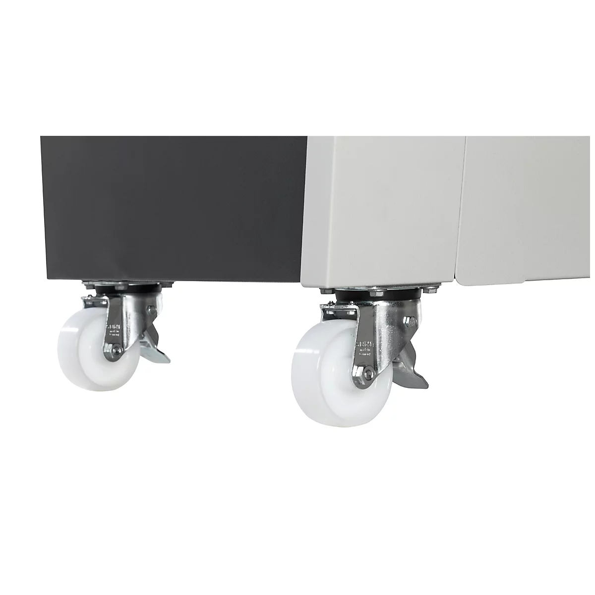 Papiervernietiger HSM StoreEx HDS 150, veiligheidsniveaus T-1, E-2, H-3, snijbreedte 40 mm, lichtgrijs/ijzergrijs