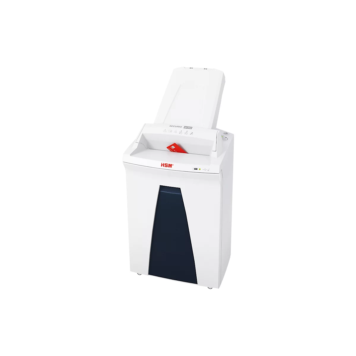 Papiervernietiger met automatische invoer HSM SECURIO AF350, veiligheidsniveau 4, deeltjes 4,5 x 30 mm, 14 vel, wit