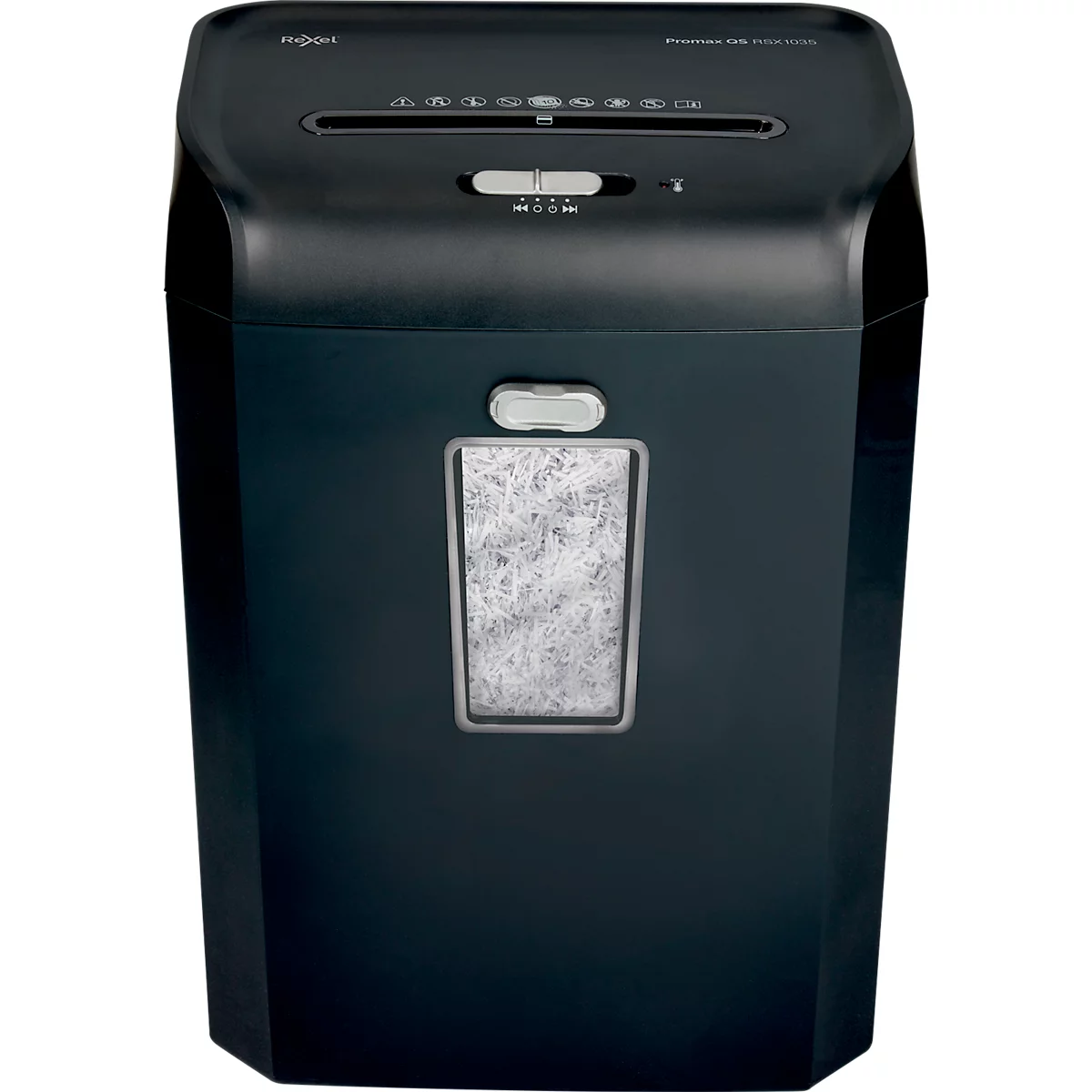 Papiervernietiger Rexel ProMax QS RSX1035, veiligheidsniveau P4, deeltjes 4 x 40 mm, tot 35 l, plastic &amp; metaal, zwart