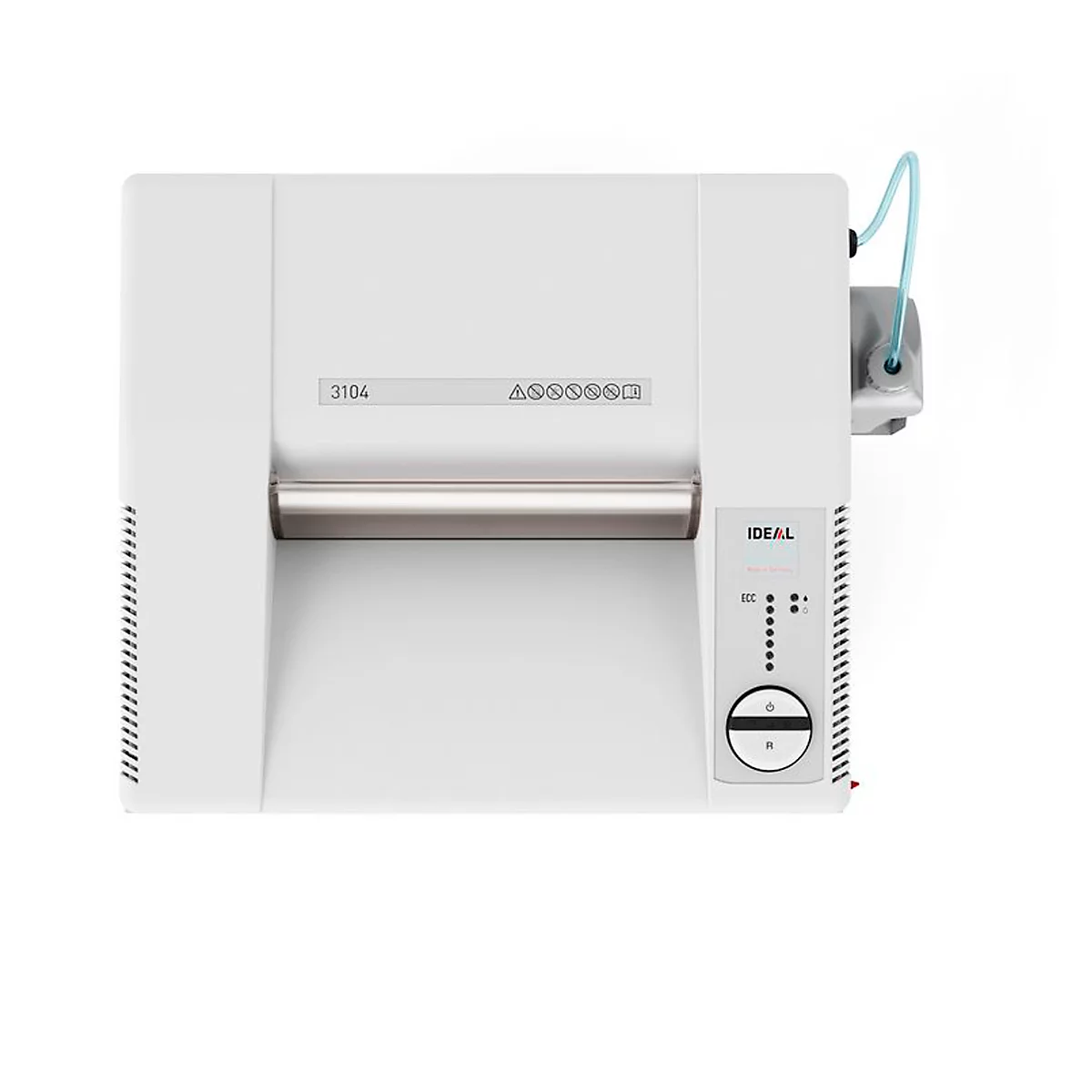 Papierversnipperaar IDEAL 3104 CC, particle-cut 4 x 40 mm, P-4, 120 l, snijvermogen 21-27 vel, met olie-injectie