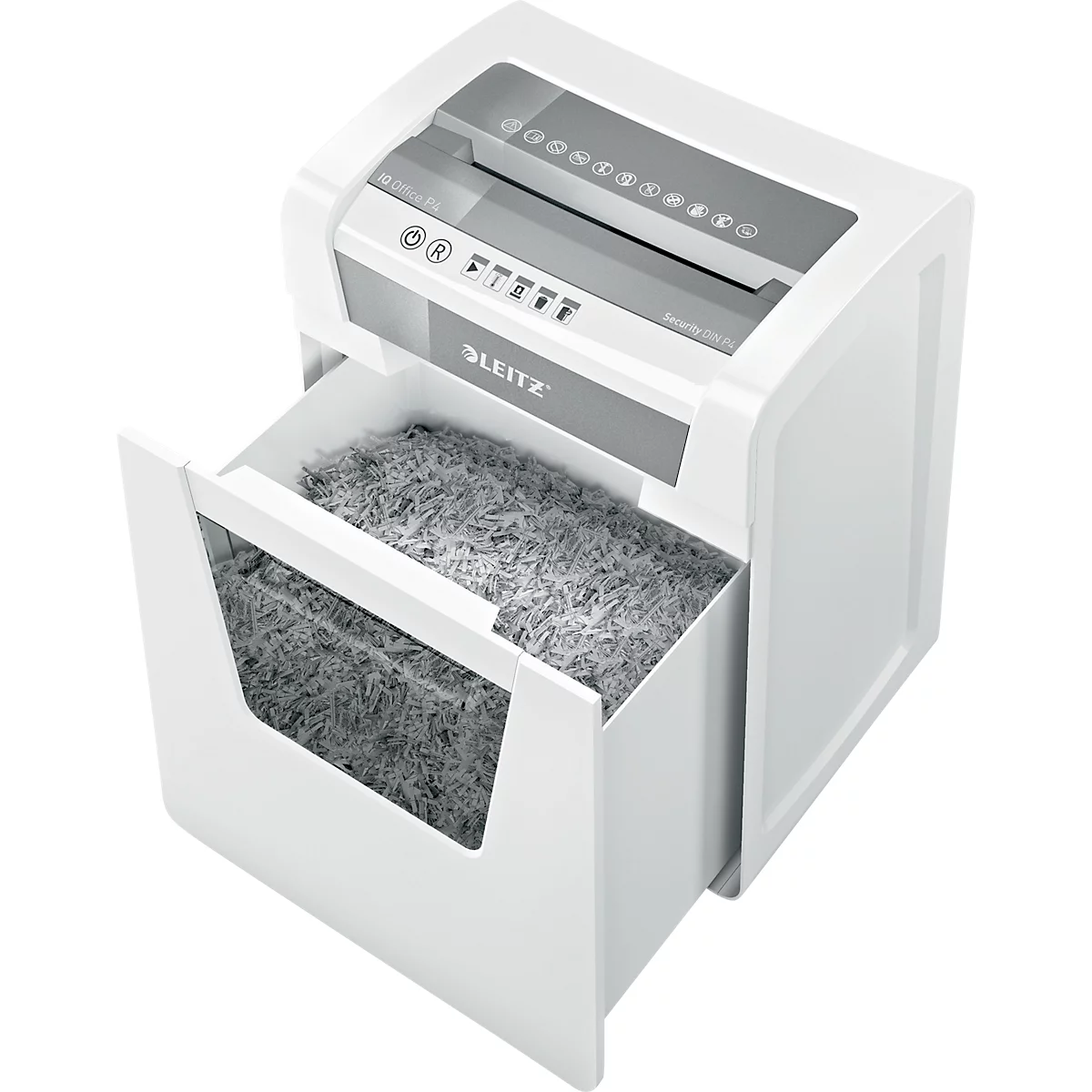 Papierversnipperaar Leitz IQ Office Pro, particle-cut 4 x 40 mm, P4, 23 l, 15-17 vel, anti-vastloop