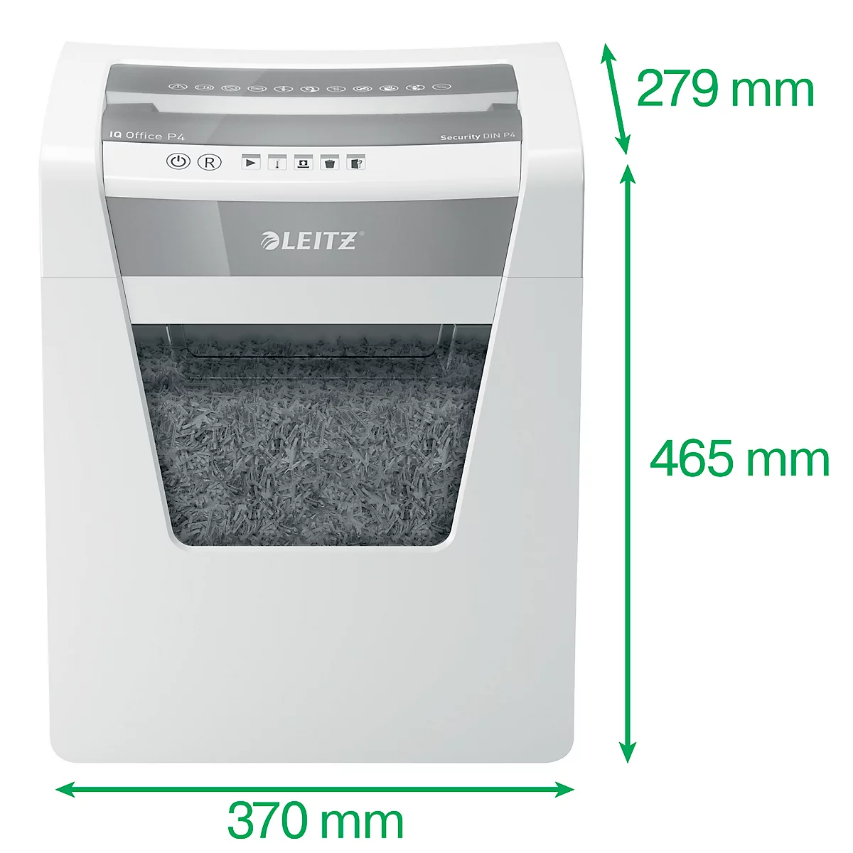 Papierversnipperaar Leitz IQ Office Pro, particle-cut 4 x 40 mm, P4, 23 l, 15-17 vel, anti-vastloop
