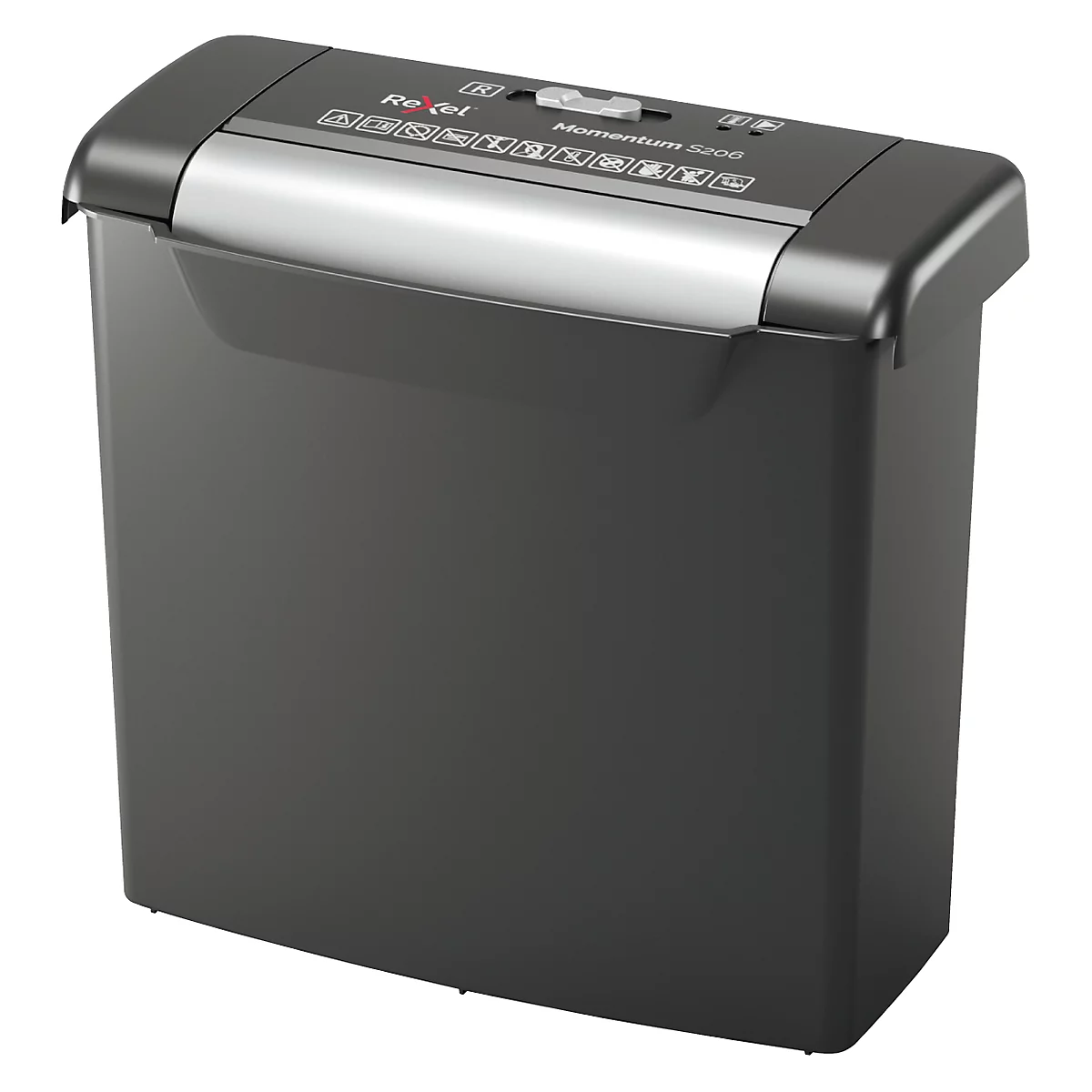 Papierversnipperaar Rexel Momentum S206, strip-cut 6 mm, P-2, 9 l, snijvermogen 6 vellen
