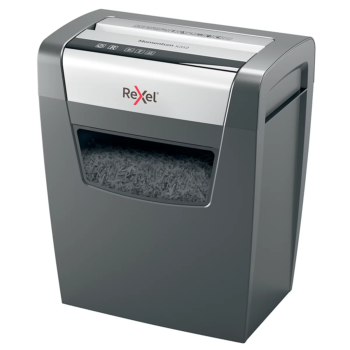 Papierversnipperaar Rexel Momentum X312, particle-cut 5 x 42 mm, P-3, 23 l, snijvermogen 12 vel