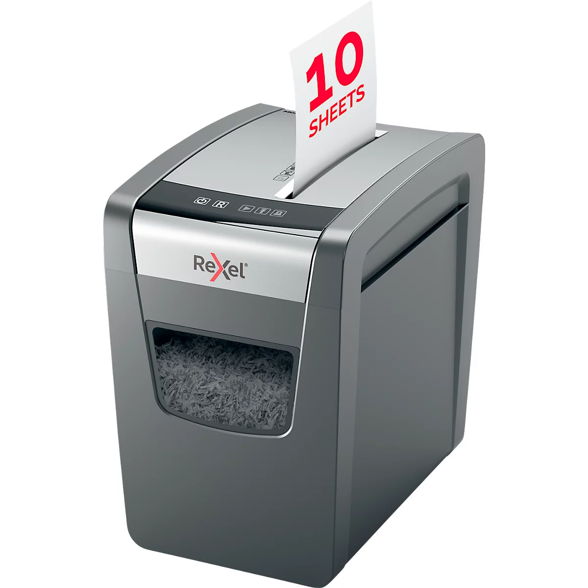 Papierversnipperaar Rexel Momentum X410-SL Slimline, particle-cut 4 x 28 mm, P-4, 23 l, 10 vel