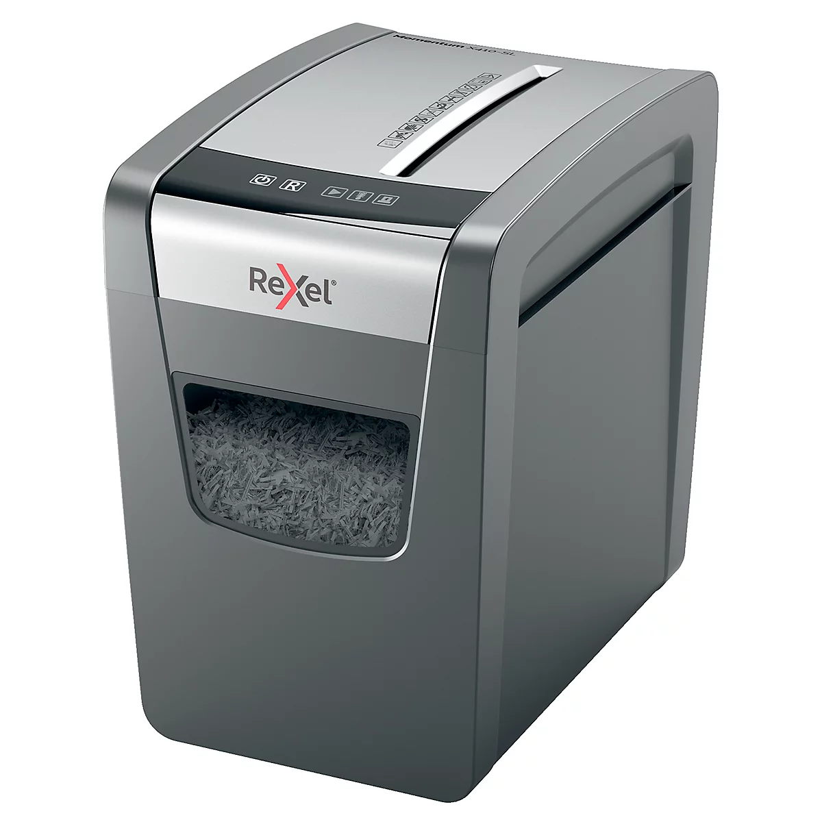 Papierversnipperaar Rexel Momentum X410-SL Slimline, particle-cut 4 x 28 mm, P-4, 23 l, 10 vel