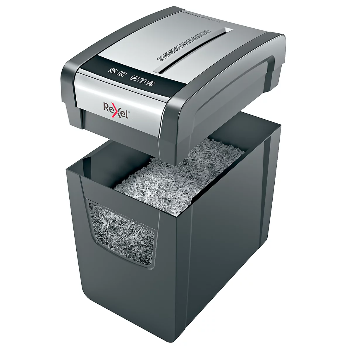 Papierversnipperaar Rexel Momentum X410-SL Slimline, particle-cut 4 x 28 mm, P-4, 23 l, 10 vel