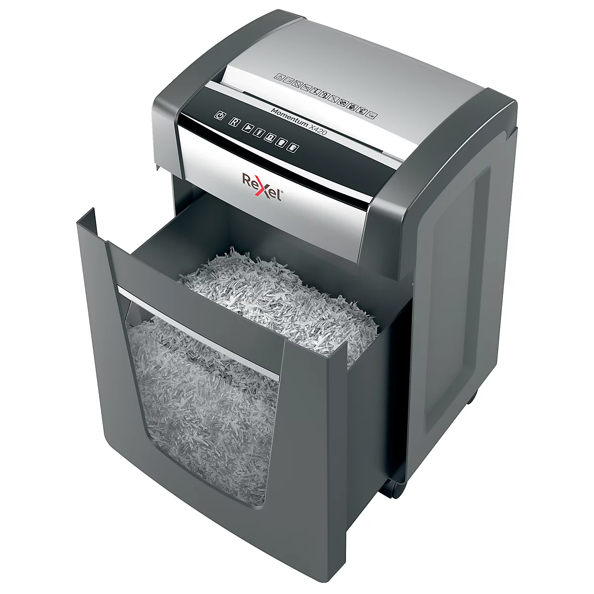 Papierversnipperaar Rexel Momentum X420, particle-cut 4 x 40 mm, P-4, 30 l, snijvermogen 20 vel
