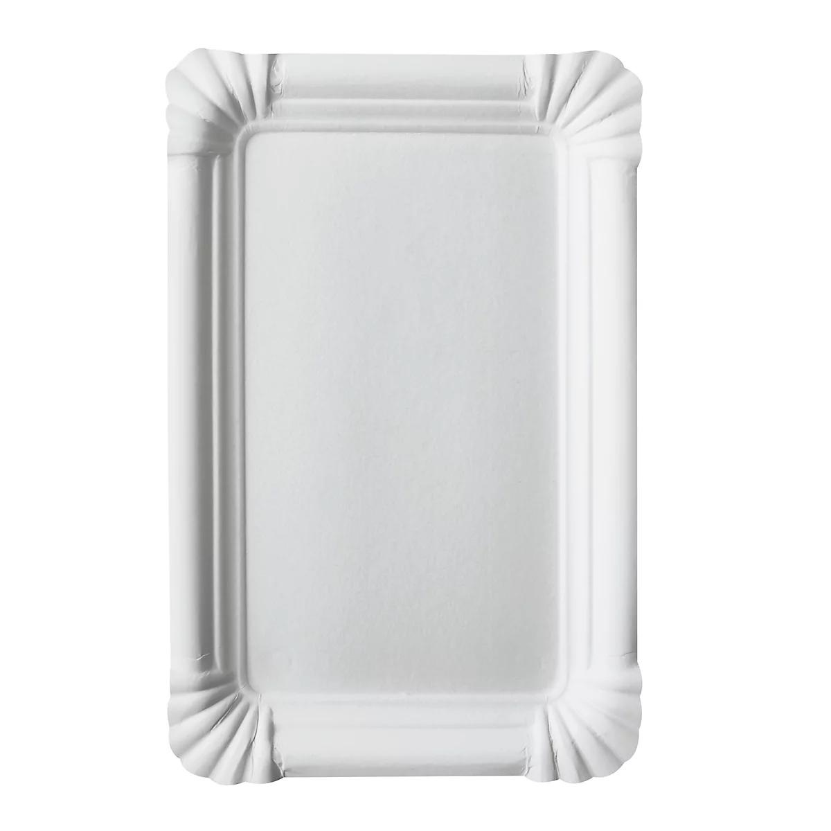 Pappteller Papstar Pure, Einweg, eckig, 130 x 200 mm, lebensmittelecht, FSC®-zertifiziert & kompostierbar, weiß, 4 x 250 Stück