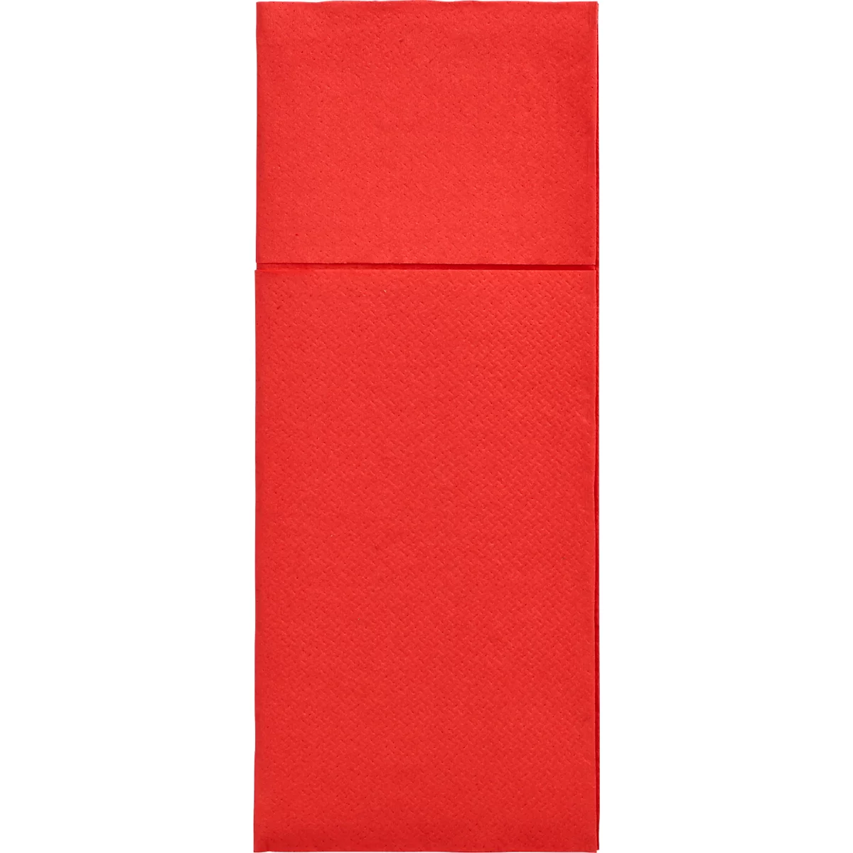 Een rood, gevouwen papier met een horizontale lijn in het midden. Het oppervlak heeft een fijn, vierkant patroon.