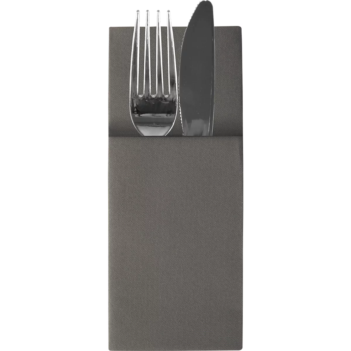 Papstar Hygienische Servietten-Bestecktaschen Airlaid anthrazit, 1/8-Falz, 24 x 10 cm, 4 x 100 Stück