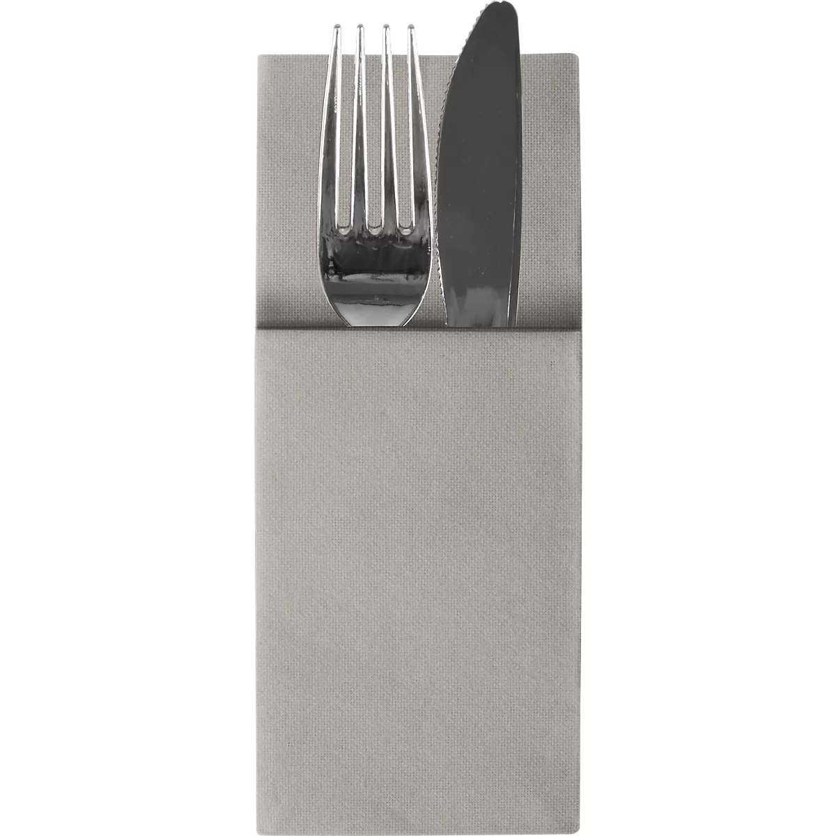 Papstar Hygienische Servietten-Bestecktaschen Airlaid, Grau, 1/8-Falz, 24 x 10 cm, 4 x 100 Stück