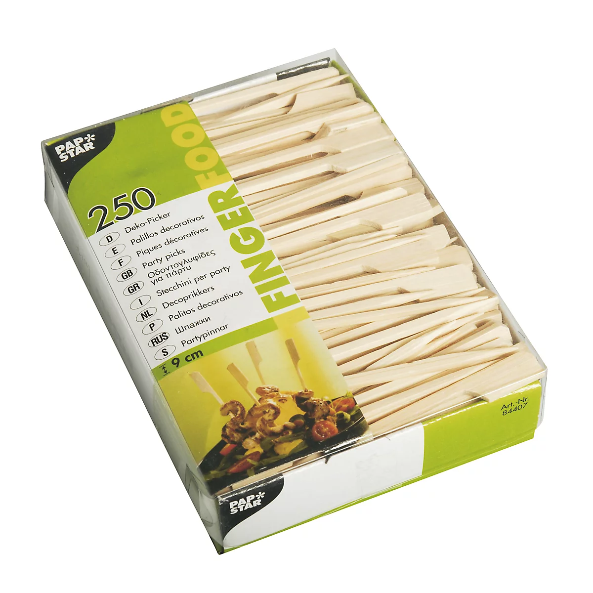 Papstar prikkers fingefFood Golf, L 90 mm, bamboe, naturel, 250 stuks