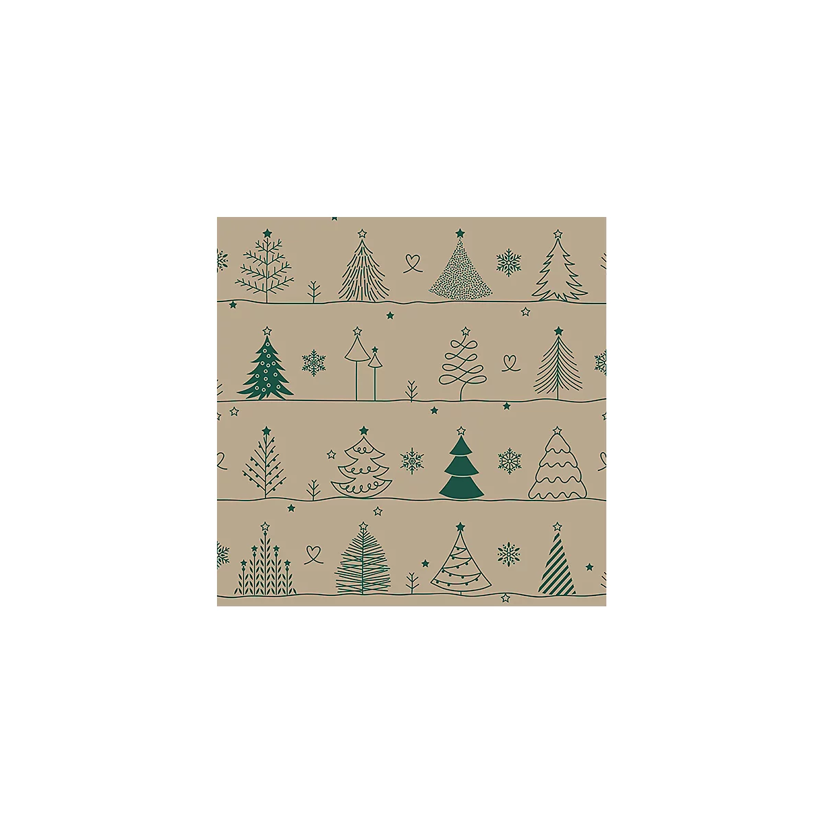 Papstar servetten 'Various X-Max Trees', 3-laags, 1/4 vouw, gerecycled papier, 20 stuks