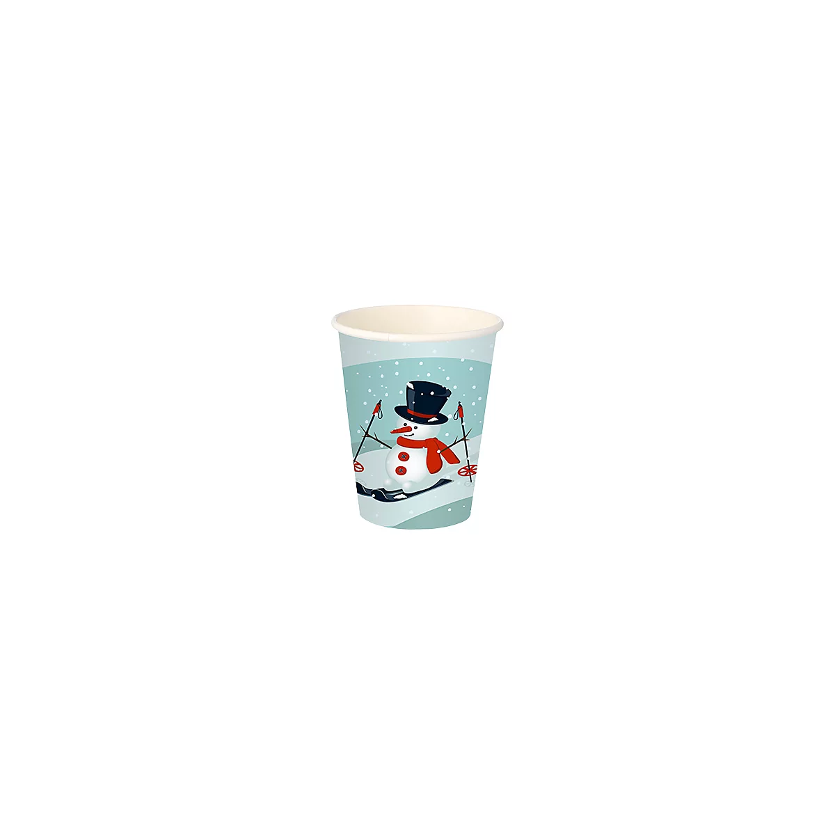 Papstar 'Snowtime' drinkbeker, karton, 200 ml, dubbelwandig, Ø 8 x H 9,3 cm, 50 stuks
