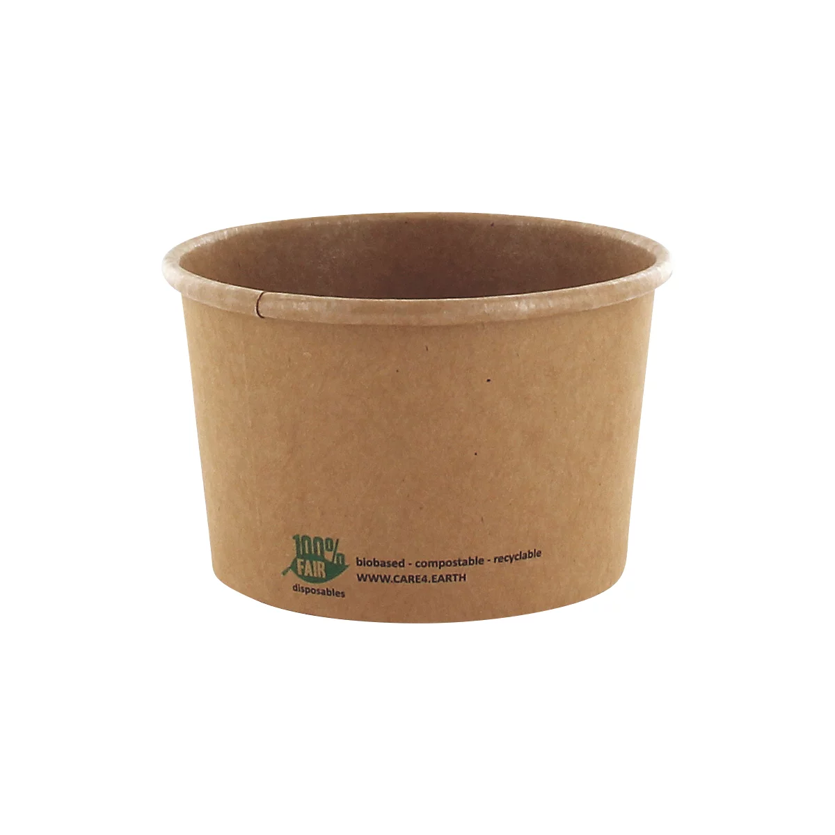 Papstar soepkom Pure, 230 ml, Ø 98 x 60 mm, composteerbaar, karton, bruin, 25 stuks