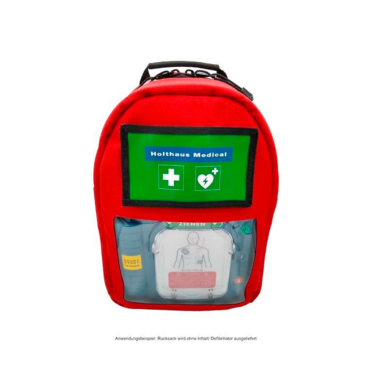 Parademic medische rugzak, voor defibrillator HeartStart HS1 of FRED-PA-1, verstelbare schouderbanden, B 260 x D 14 x H 355 mm, Cordula, rood