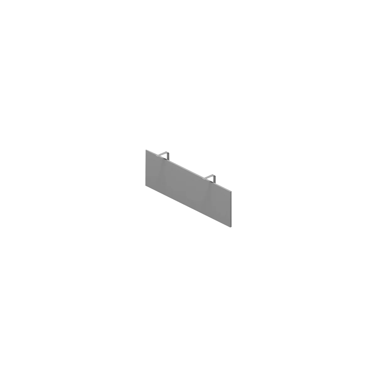 Mur gris avec deux supports métalliques dépassant de haut en bas.