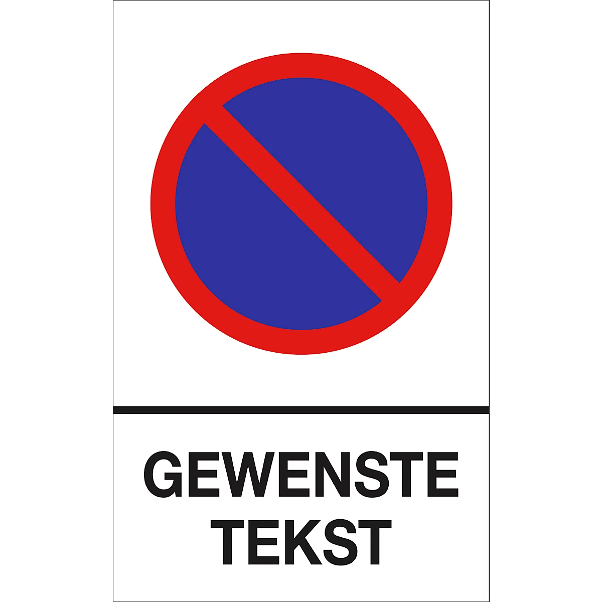 Parkeerverbod-bord met tekst naar wens (aluminium-dibond)