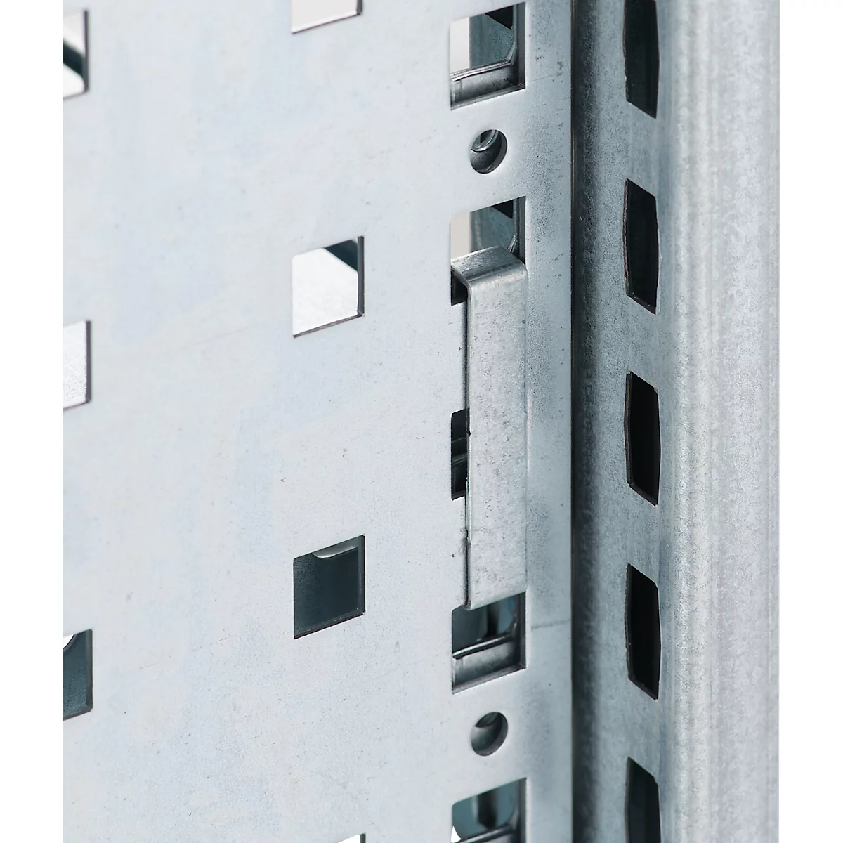 Paroi en tôle perforée pour élément de base/élément complémentaire ORDO Industry, multifonctionnel, perforation carrée 10-38 mm, magnétique, L 400 x P 1,5 x H 2000 mm, acier galvanisé