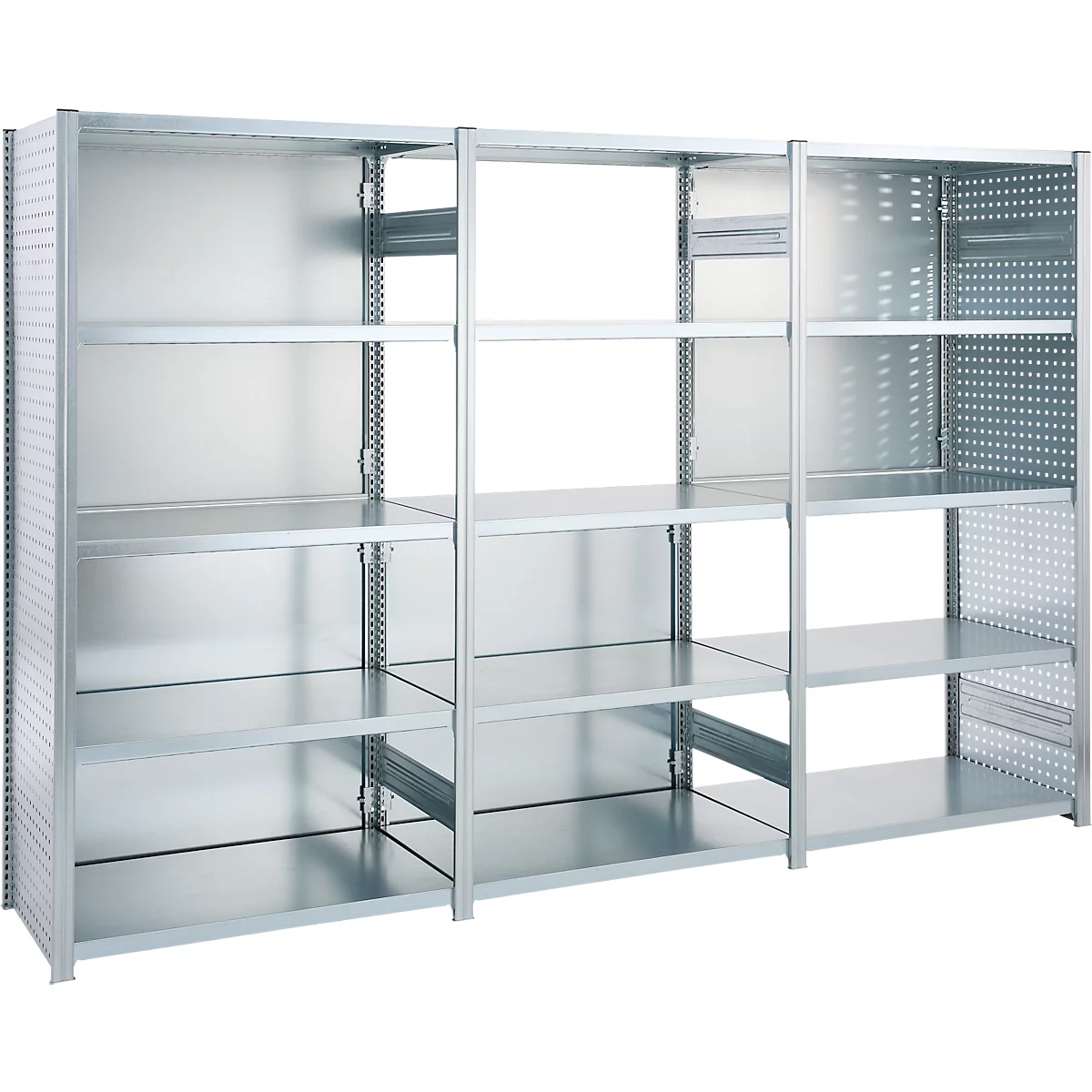 Paroi en tôle perforée pour rayonnage de base/de complément ORDO Industry, multifonctionnel, perforation carrée 10-38 mm, magnétique, L 500 x P 1,5 x H 2000 mm, acier galvanisé