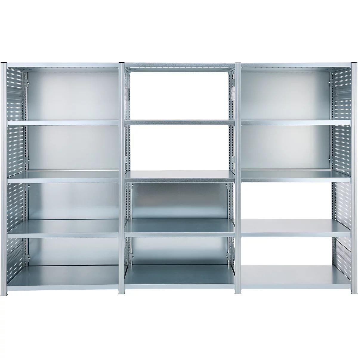 Paroi en tôle perforée pour rayonnage de base/de complément ORDO Industry, multifonctionnel, perforation carrée 10-38 mm, magnétique, L 600 x P 1,5 x H 2500 mm, acier galvanisé