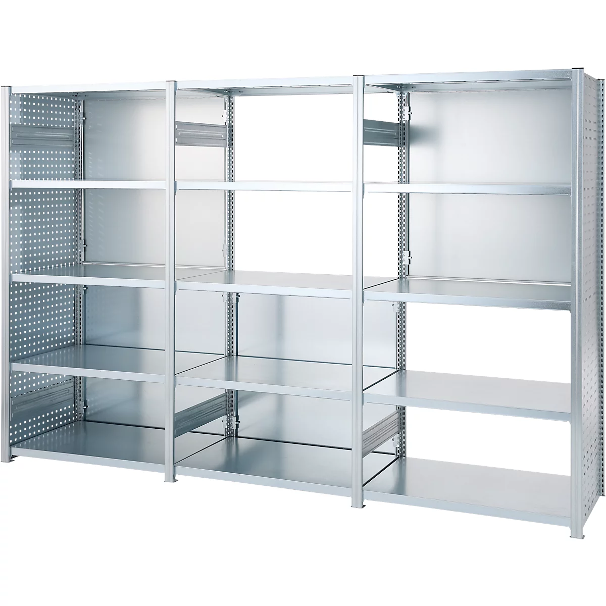 Paroi en tôle perforée pour rayonnage de base/de complément ORDO Industry, multifonctionnel, perforation carrée 10-38 mm, magnétique, L 600 x P 1,5 x H 2500 mm, acier galvanisé