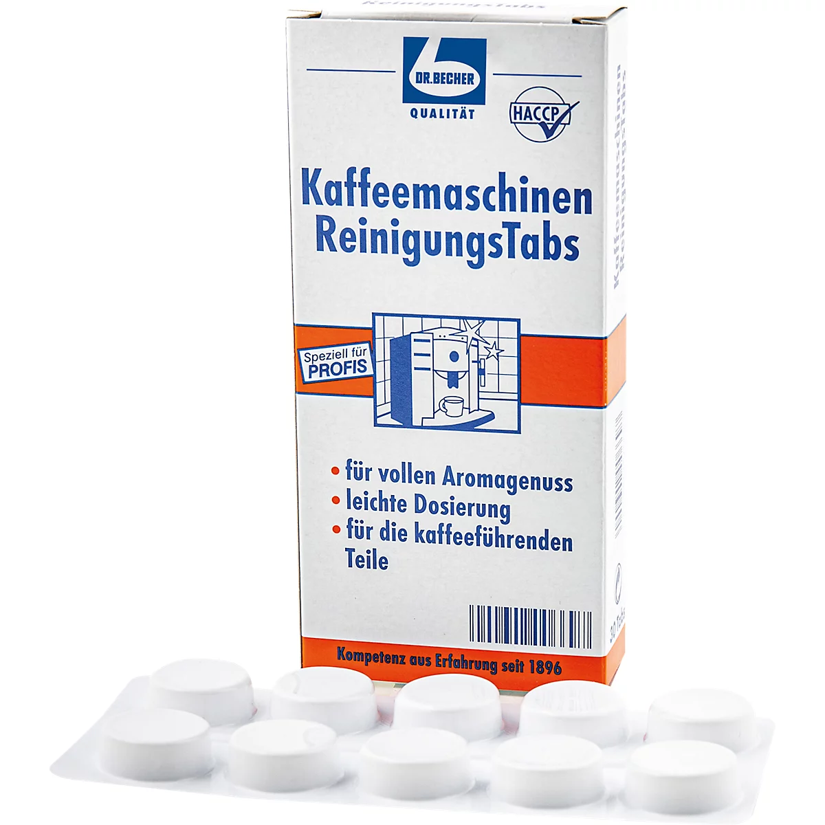 Pastilles de nettoyage Dr. Becher, détartrant pour machines à café, distributeurs de boissons chaudes et récipients thermiques, paquet de 30 pièces