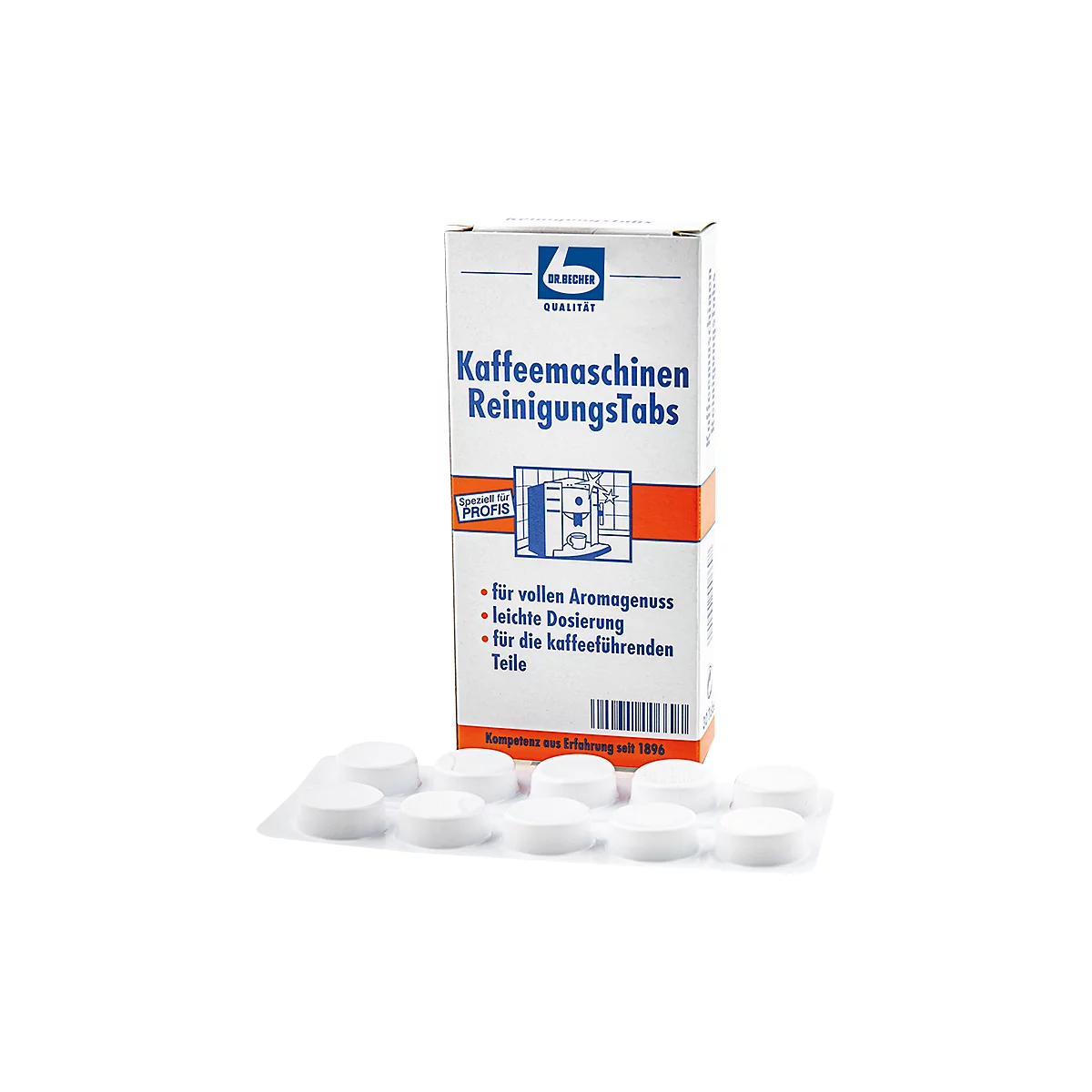 Pastilles de nettoyage Dr. Becher, détartrant pour machines à café, distributeurs de boissons chaudes et récipients thermiques, paquet de 30 pièces