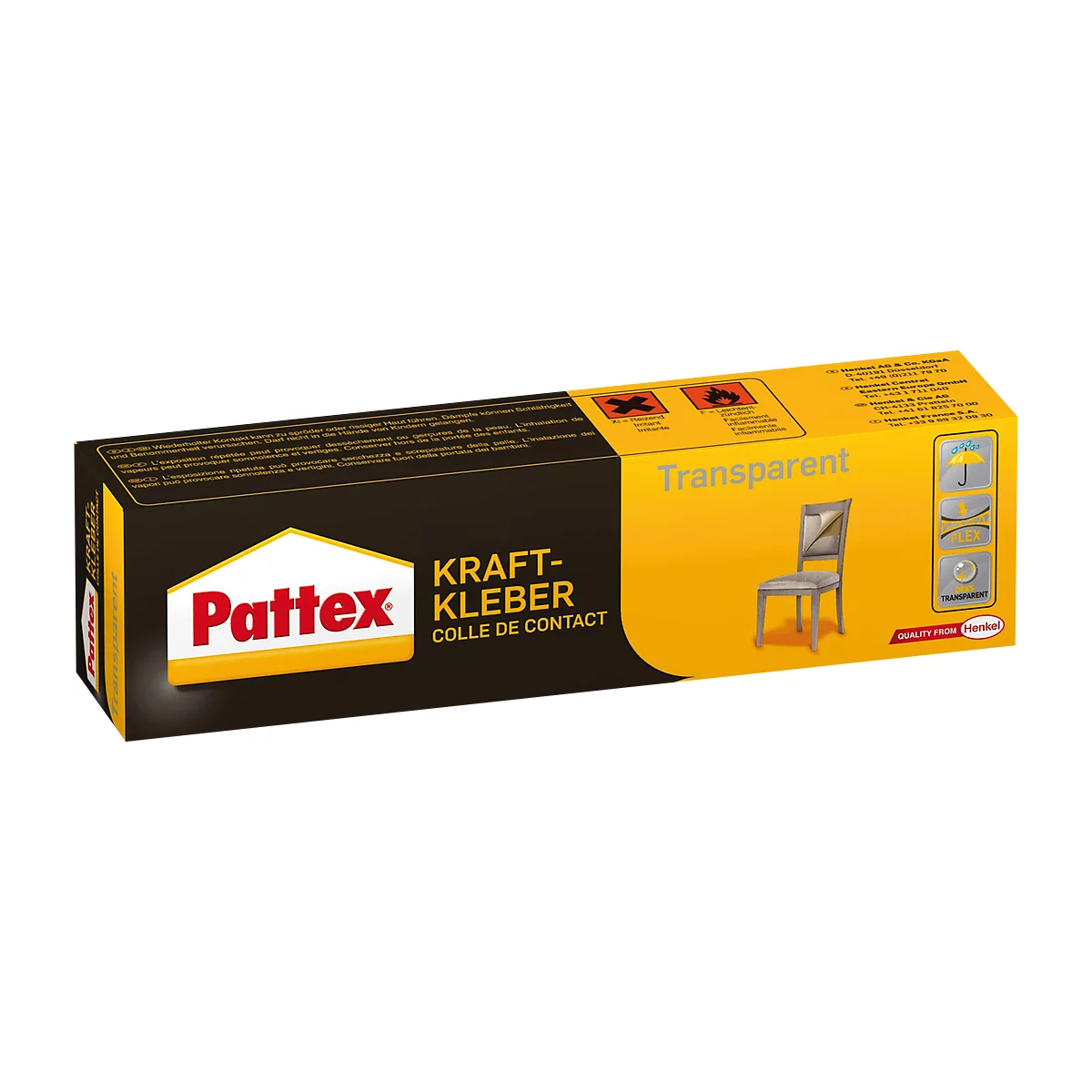 Glue package with Pattex logo and product name.