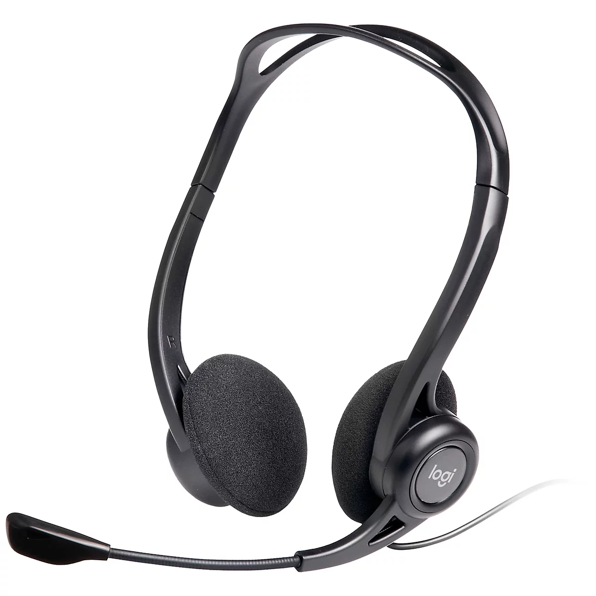 PC Headset Logitech 960 USB, binaural, kabelgebunden, Mikrofon mit Rauschunterdrückung, schwarz