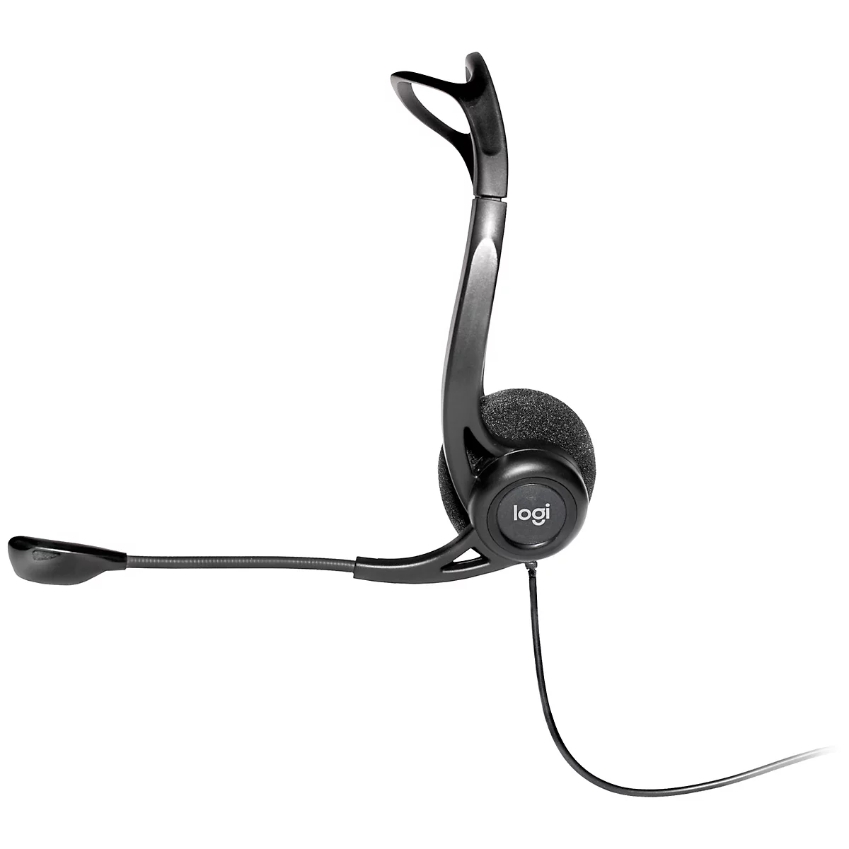 PC Headset Logitech 960 USB, binaural, kabelgebunden, Mikrofon mit Rauschunterdrückung, schwarz