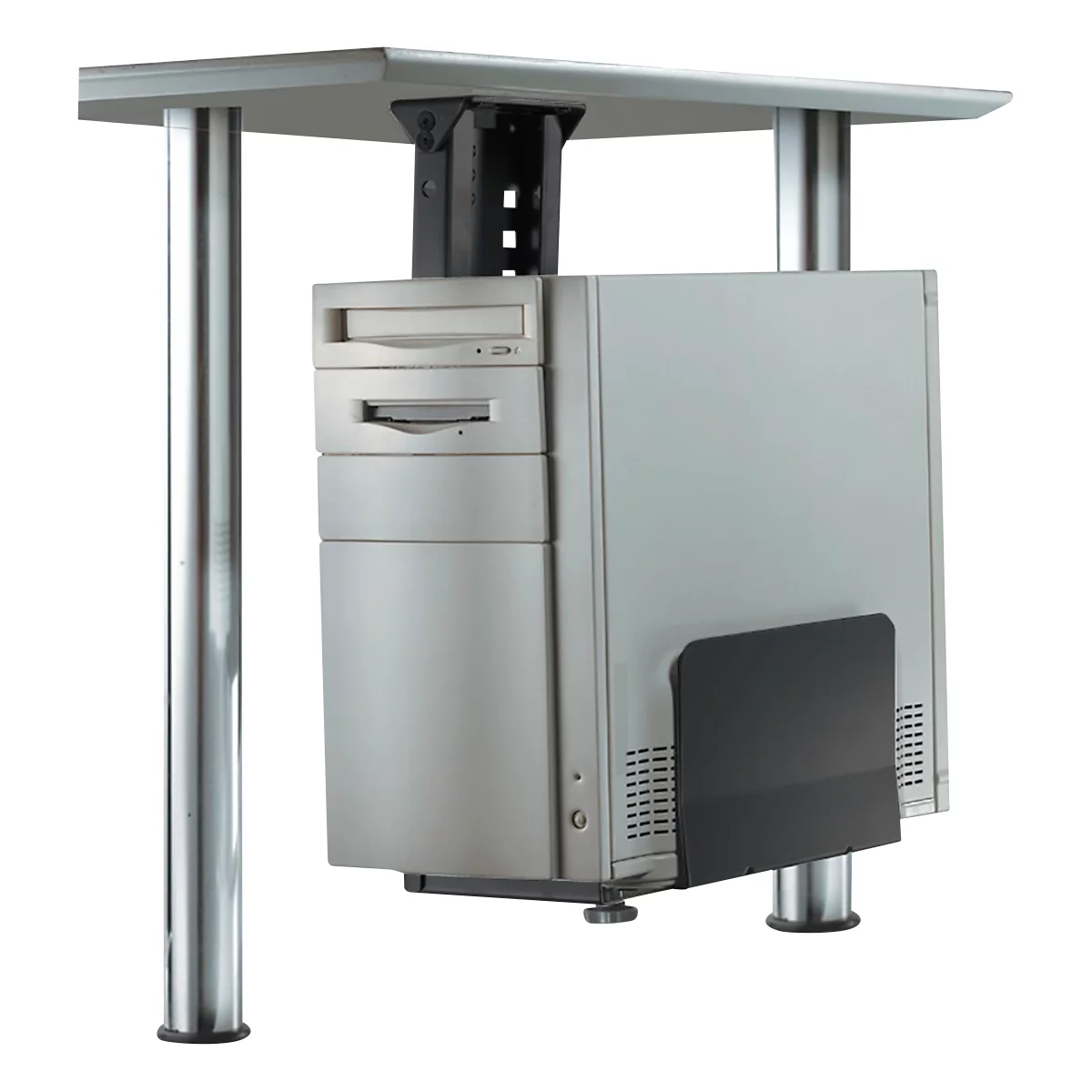 PC houder Neomounts by NewStar CPU-D200, verticaal, tot 30 kg, handmatig in hoogte &amp; breedte verstelbaar, incl. bevestigingsmateriaal, zwart